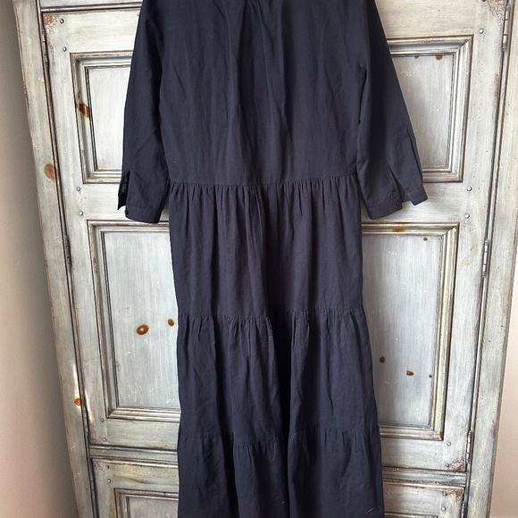 Jenni Kayne James Maxi Tiered Dress sz XS Cotton Linen Blend Navy - Picture 11 of 12